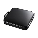 160 fundas de CD de gran capacidad, DVD VCD, estuche de almacenamiento duradero, cartera de protección EVA B-Luray, carpeta, soporte, folleto con asa adjunta para coche, hogar, oficina, viajes (negro)