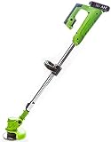 YZJL Cortadora de césped inalámbrica para el hogar, pequeño, portátil, Recargable, Potente, Motor sin escobillas, Poste Ajustable, cortacésped de Iones de Litio
