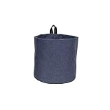 Bigso Box of Sweden Cesta colgante pequeña de poliéster y cartón – Cesta de pared con trabilla y aspecto de lino – Cubo de almacenaje para colgar o poner de pie – azul