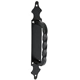 Amig - Manillon de Zamak con Placa Punteada de Acero 28x4,5 cm | Tirador para Puertas de Paso, correderas de Valla y Portones | Negro - Fácil colocación con Tornillos