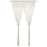 vidaXL Cortina de Macramé Persiana Translúcida Colgante Ventana Pared Puerta Separador de Ambientes Hogar Decoración Algodón 140x240 cm