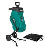 VONROC Trituradora 2500W - Para ramas de hasta Ø45mm - Incluye bolsa de recogida de 45L y palo de empuje