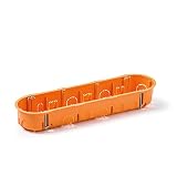 FAMATEL - Caja empotrar para mecanismos | Cuádruple | 67x45 mm | Naranja