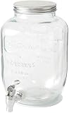 Tarro con Grifo Dispensador de Cristal Tapa de Metal (4L)