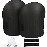 DKINY Rodilleras para Trabajos de jardinería Rodilleras de jardinería 1 par Protectores de Rodilla de Color Negro Material EVA, con 1 par Guantes de Nailon y 1 par Manguitos Negro para Jardinería