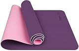 TOPLUS Esterilla Yoga Antideslizante Nivel Profesional Alfombrilla de Yoga Esterilla Pilates Esterilla Deporte- con Correa de Hombro 183cm x 61cm (Violeta)