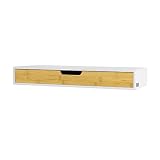 SoBuy FRG93-WN, Estante de Pared con Cajón, Estante Estantería para la Sala, Estilo Moderno, ES