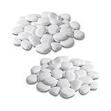 Teraplast - Piedras decorativas para macetas, jardines, acuarios, terrarios y modelismo, plástico reciclado, 2 paquetes, tamaño pequeño, Bianco