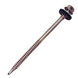 BricoLoco Tornillo fijación panel sándwich a estructuras, soportes o vigas de hierro o metálicas. Autotaladrante. Arandela de goma.