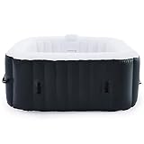 CO-Z Jacuzzi Hinchable para Exterior con Bomba de Aire Eléctrica SPA Hinchable Cuadrada 1.5 x 1.5m para 4 Personas Piscina Inflable 600L con 120 Chorros de Burbujas (1.5 M)