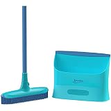 Spontex Spontex Catch & Clean - Escoba Y Recogedor De Goma Para Interiores 1000 g, Azul