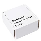 RUSPEPA Envíos De Cajas De Cartón Corrugado Reciclable - Caja De Cartón Blanca Texto Negro Impreso Perfecto Para Envíos Pequeños - 10 X 10 X 5 cm - Paquete De 25