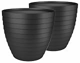 Macetas para Exterior de Plástico 30 cm (2 uds) Maceta plástico Grande para Plantas. Macetero Interior Terraza Moderno de Colores para Jardinería. Tiestos Jardineras para Flores