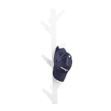Relaxdays 10022766_49, Bambú, Perchero de Pared 6 Ganchos, baño y Entrada, HxLxP: 78 x 26 x 7 cm, Blanco, Colgador Ropa, Toallero Árbol, Recibidor, 78 x 22 x 7 cm