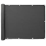 LOVE STORY Privacidad de Balcón y Pantallas Protectoras Poliéster Impermeable(PES) Pantalla para Balcón Jardín Protección de Privacidad,0,9 x 6 m, Antracita