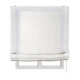 STORESDECO - Estor Plegable Sin Varillas, Estor Paqueto Translúcido para Ventanas y Puertas, Estor de Tela Ideal para Cocina, Salón o Dormitorio | Color Blanco, 150 cm x 175 cm