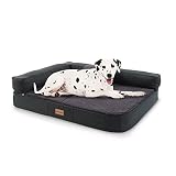 brunolie Odin Sofá para Perros Mediano Gris Oscuro, Lavable, ortopédico y Antideslizante, Cama para Perros con Bordes extraíbles, Tamaño M (100 x 80 x 12 cm)