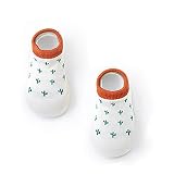 Zapatos de bebé Primeros para Caminar, 6-24 Meses calcetín Zapatos Zapatillas de bebé,Catus Zanahoria Kids Socks Boy Girl Toddler Rubber TPR Soft Sneakers (Green Cactus, Numeric_20)