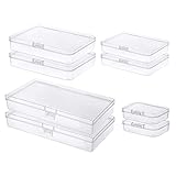 Gebildet 8 piezas Tamaños Mixtos Rectangulares Vacíos, Mini Organizador de Plástico Transparente, Caja de Almacenamiento Contenedores para Artículos Pequeños y otros Proyectos de Manualidades
