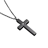 QQAQQ Colgante De Urna De Cremación Collar con Colgante De Cenizas De Urna De Cremación Cruzada Chapada En Negro, Recuerdo Conmemorativo De Urn-Negro