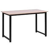 HOMCOM Mesa de Ordenador Escritorio para Hogar Oficina con Pies Ajustables Mobiliario Simple de Oficina 120x60x76cm Carga 100kg Marco Metal