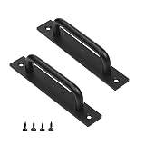 YPLonon 2 Piezas Tirador de Puerta de Granero Corredera Manija de Gabinete de Negro de Aleación de Aluminio para Puertas Correderas Maneta Puerta con Tornillos para Garaje Granero Jardín Portones