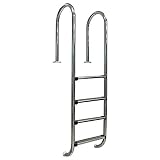 Gre 40274 - Escalera Muro de Acero Inoxidable para Piscina Enterrada, 183 cm