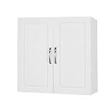 SoBuy Armario Auxiliar Multiusos de Pared,Armario Suspendido con 2 Puertas,Blanco,L60 x H 60 cm,FRG231-W,ES