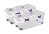 Todo Hogar Caja Almacenaje plástico Transparente con Ruedas Natural - 800x395x340-78 litros (2)