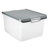 Tatay Caja Almacenaje Multiusos con Tapa, 35 L de Capacidad, Con Asas, de Polipropileno, Libre de BPA, Gris, Medidas 38 x 48 x 26 cm