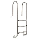 vidaXL Escalera de Piscina 3 Peldaños Acero Inoxidable 304 120cm Accesorio Piscina