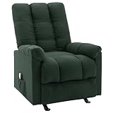 Atlojoys Sillón de Masaje, Butaca Reclinable, Sillones Relax, Sillon Masaje Relax, Sofa Relax, de Tela, Verde Oscuro