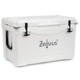 Zelsius Nevera Portátil Isotérmica I 50 litros I Termobox I Rígida I Calor y Frio I Coche I Camping I Vacaciones I Pesca I Playa (Blanco)