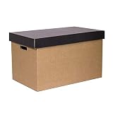Only Boxes, Cajas de Cartón de Almacenamiento con Tapa Negra, 2 unidades