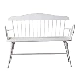 CJshop Banco Exterior Hierro Forjado al Aire Libre Banco de Ocio Jardín Banco Blanco Resistente Sofá Silla Silla Pastoral Estilo Antiguo Banco de jardín for 2 Personas Banco para jardín