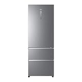 Haier A3FE744CPJ - Frigorífico combi con congelador de cajones, 70cm de ancho, 2m alto, Motor inverter,Total No Frost, Libre instalación, Titanium, Clase E