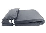 Colchón para Tumbona con Cojín. Cojín 180x60x6 Desenfundable, Cómodo y Elegante. Ideal para Jardín, Piscina, Playa, Terraza y Balcón. (Gris Oscuro, 1)