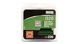 SALKI Grapas para Cercas Ω20 - Blíster de 200 Grapas Anilladas Verdes Omega-20, Diámetro de 2mm