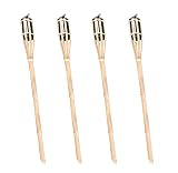 Pack de 4 Luces de jardín - Antorchas exterior de bambú - Ideal para Jardín - 150 M