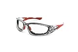 PEGASO 990.08.1005 990.03-Gafas Proteccion Gama Anti-Impact Modelo F1 Lente PC Incolora Antivaho, Gris Y Rojo, L