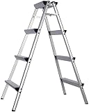 GEIRONV Inicio Escalera de Doble Cara, Escalera Plegable de Cuatro Pasos Metal de Dos Pasos Escalera Laborista Ahorro de Mano de Obra Escalada Exterior Escalera de fotografía Taburetes Escalera