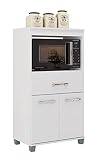 SZ Suarez Mueble de Cocina para microondas Lusaka Color Blanco 2 Puertas 1 cajón alacena Auxiliar 115x60x39 cm