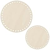PandaHall Cesta de Madera Natural, Círculo Blanco Cesta de Ganchillo Base de Madera para DIY Cesto de Tejer, Suministros de Manualidades, Hacer decoración del hogar, Burlywood