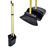 Jekayla Escoba y recogedor, barredora y recogedora de Polvo Combinados con una manija Extensible de 137 cm de Largo para el Barrido de Limpieza del hogar (Negro)