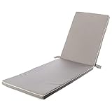 Cojín de Tumbona Gris de poliéster Impermeable Minimalista para jardín de 55 x 190 Garden - LOLAhome