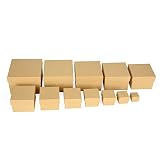 ewtshop Cajas de regalo, juego de 12 unidades, material estable recubierto con papel de estraza fino, cajas de papel de estraza, también para scrapbooking