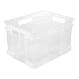 keeeper Caja de almacenaje Eurobox M, Plástico robusto (PP), 35 x 27 x 22 cm, 16 l, Bruno, Transparente neutro