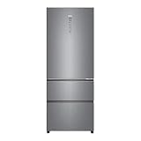 Haier A4FE742CPJ - Frigorífico combi con congelador de cajones, 70cm de ancho, ABT Antibacterias, Motor Inverter, Total No frost, Libre Instalación, Inox, Clase E