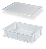 Genus Dei | Bandeja Plastico Rectangular Para Pizza Pan | Portapastas Profesional |Uso Alimentario | Caja Para Masas Con Tapa Modelo Service 30x40x10