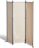 GRASEKAMP - Biombo Separador de ambientes, 3 Piezas, Color Beige